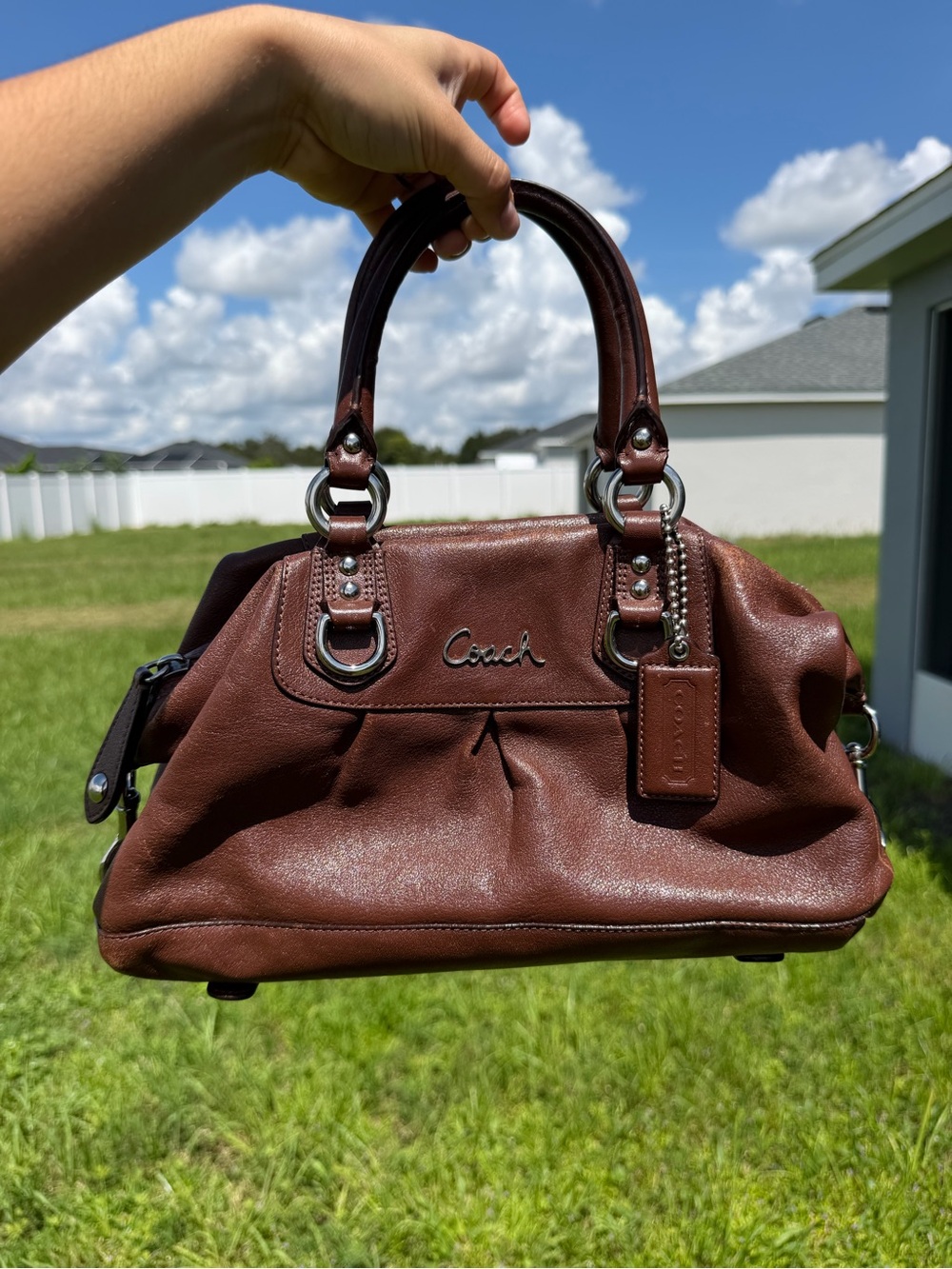 Coach chocolate Brown Leather Satchel Handbag